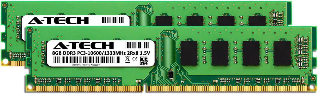 Alt view image 2 of 7 - A-Tech 16GB (2x8GB) DDR3 1333MHz DIMM PC3-10600 2Rx8 Dual Rank 1.5V CL9 240-Pin Non-ECC UDIMM Desktop RAM Memory Upgrade Kit