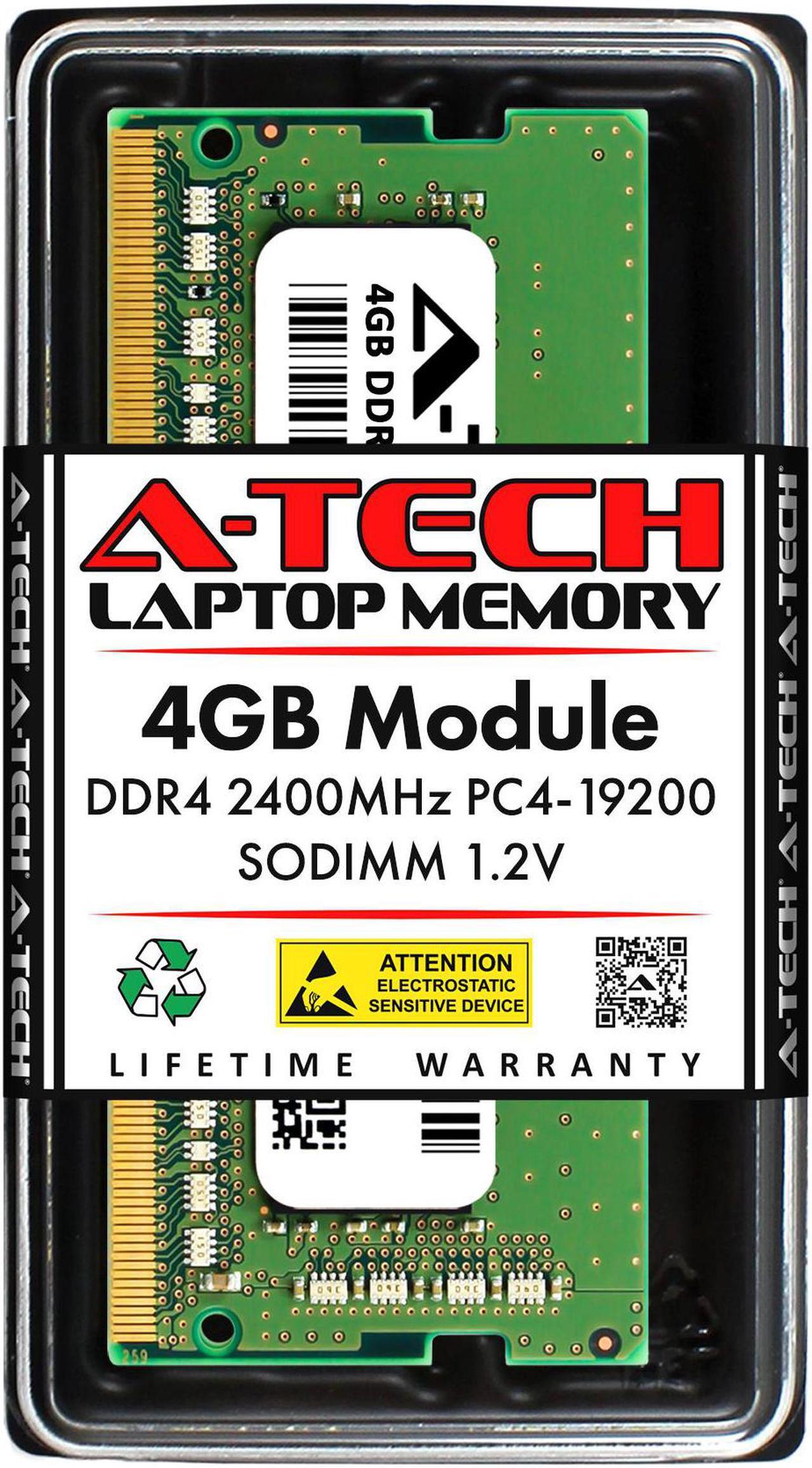 Main image of A-Tech 4GB DDR4 2400MHz SODIMM PC4-19200 Non-ECC Unbuffered CL17 1.2V 260-Pin SO-DIMM Laptop Notebook Computer RAM Memory Upgrade Module
