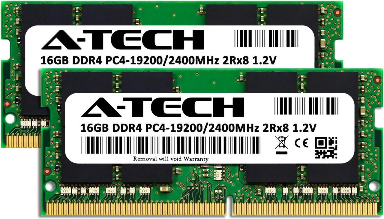 Alt view image 2 of 7 - A-Tech 32GB (2x16GB) DDR4 2400MHz SODIMM PC4-19200 2Rx8 Non-ECC Unbuffered CL17 1.2V Dual Rank 260-Pin SO-DIMM Laptop Notebook Computer RAM Memory Upgrade Kit