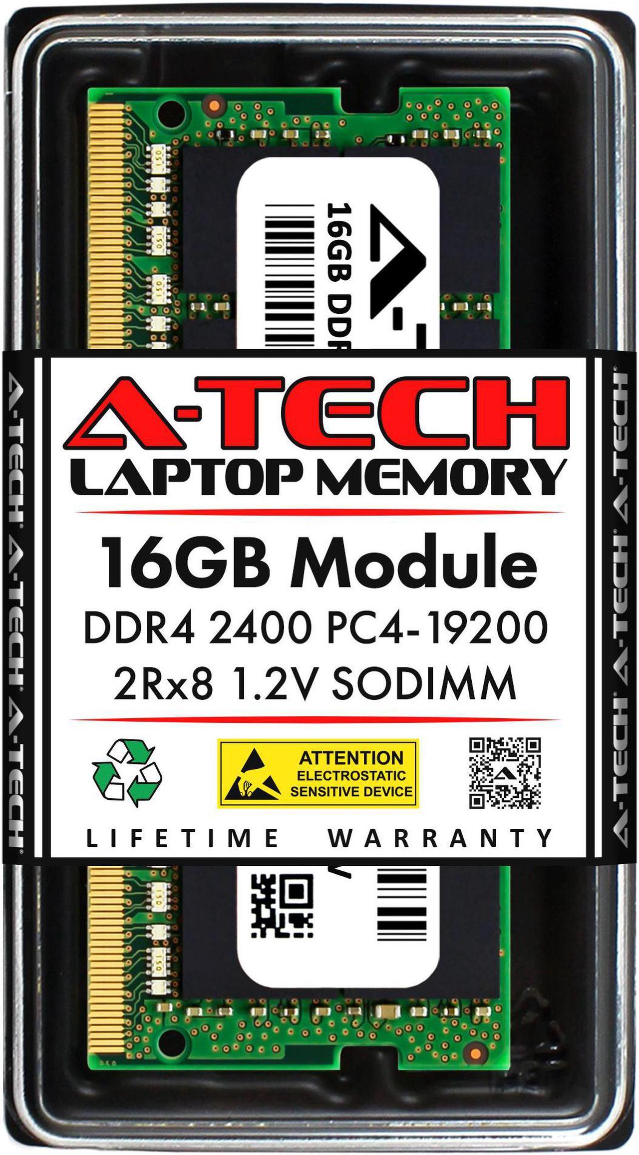 Main image of A-Tech 16GB DDR4 2400MHz SODIMM PC4-19200 2Rx8 Non-ECC Unbuffered CL17 1.2V Dual Rank 260-Pin SO-DIMM Laptop Notebook Computer RAM Memory Upgrade Module