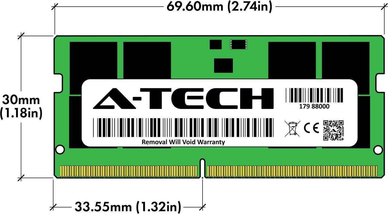 Alt view image 3 of 4 - A-Tech 32GB (2x16GB) DDR5 4800MHz SODIMM PC5-38400 Non-ECC Unbuffered CL40 1.1V 262-Pin SO-DIMM Laptop Notebook Computer RAM Memory Upgrade Kit