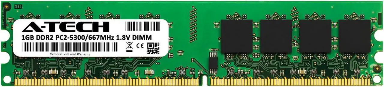Alt view image 2 of 6 - A-Tech 1GB DDR2 667MHz DIMM PC2-5300 UDIMM Non-ECC 1.8V CL5 240-Pin Desktop Computer RAM Memory Upgrade Module