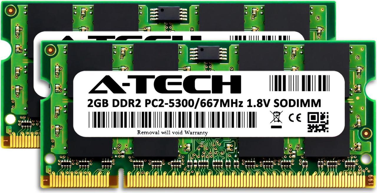 Alt view image 2 of 6 - A-Tech 4GB Kit (2x2GB) RAM for Apple MacBook Pro (Late 2006), MacBook (Late 2006, Mid 2007), iMac (Late 2006), Mac mini (Mid 2007) | DDR2 667MHz PC2-5300 SODIMM 200-Pin Memory Upgrade