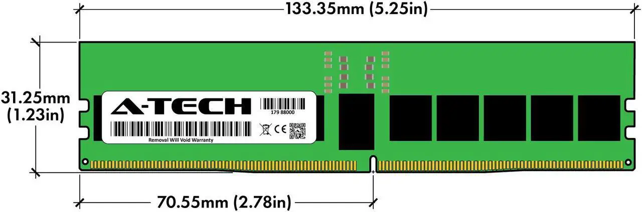 Alt view image 3 of 6 - 32GB RAM Replacement for IBM-Lenovo 4X77A81438 | DDR5 4800MHz PC5-38400 ECC RDIMM 1Rx4 (EC8) Server Memory