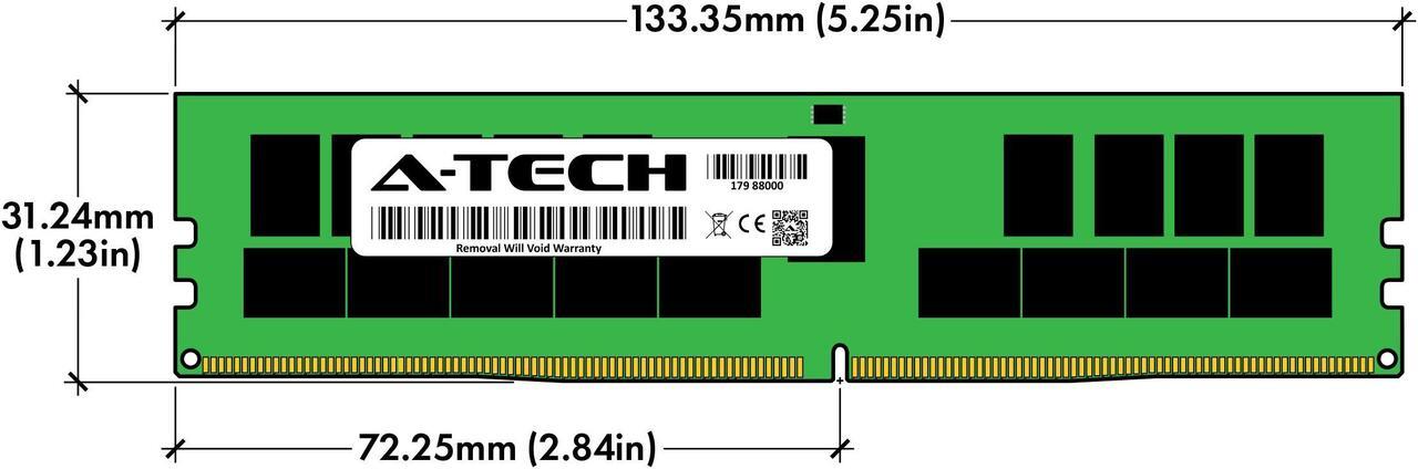 Alt view image 3 of 6 - 32GB RAM Replacement for Kingston 9995640-011.A00G, KSM24RD4/32HAI, KSM24RD4/32HCI, KTH-PL424/32G | DDR4 2400MHz PC4-19200 ECC RDIMM 2Rx4 Server Memory