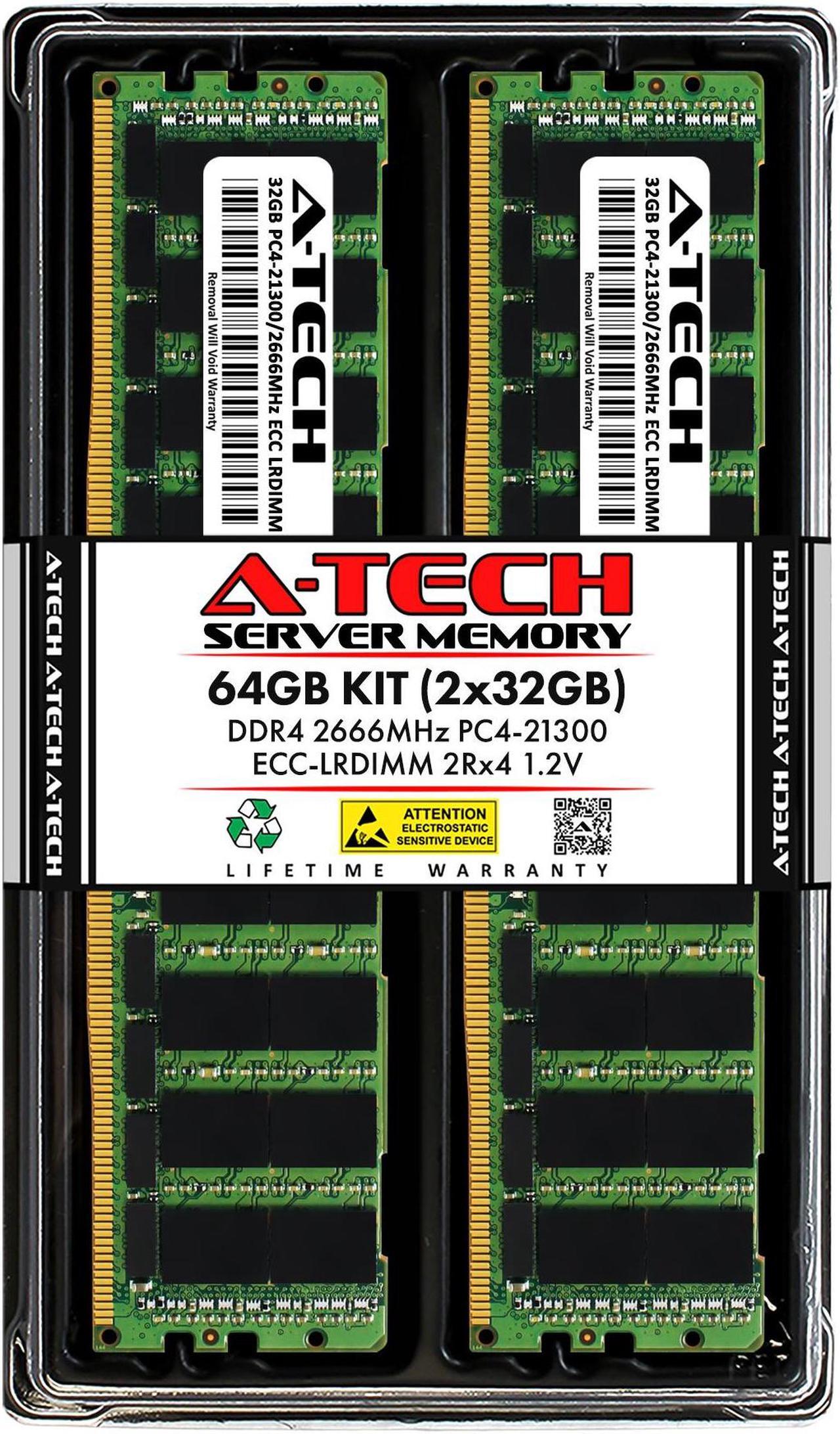 Main image of A-Tech 64GB Kit (2x32GB) RAM for Apple Mac Pro (2019, 8-Core, Rack & Tower) | DDR4 2666/2667MHz PC4-21300 ECC LRDIMM 288-Pin Memory Upgrade