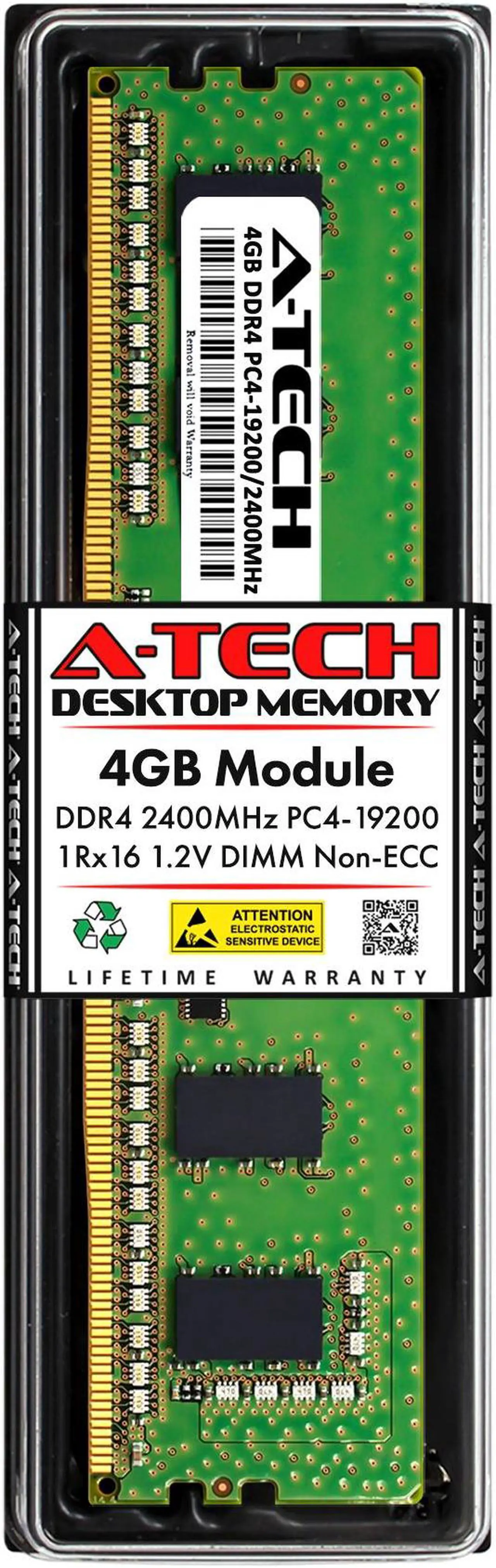 Main image of 4GB RAM Replacement for Hynix HMA851U6AFR6N-UH, HMA851U6CJR6N-UH, HMA851U6DJR6N-UH | DDR4 2400MHz PC4-19200 DIMM 1Rx16 Desktop Memory