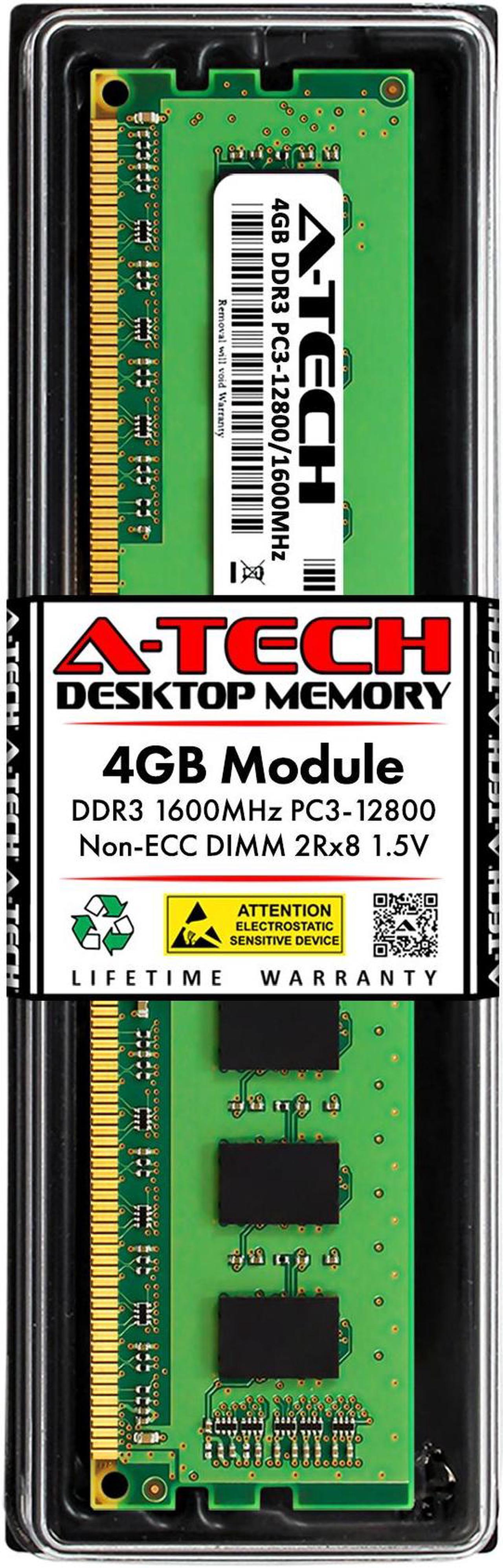 Main image of 4GB RAM Replacement for HP 655410-150, 655410-571, B1S53AA, B4U36AA | DDR3 1600MHz PC3-12800 DIMM 2Rx8 Desktop Memory