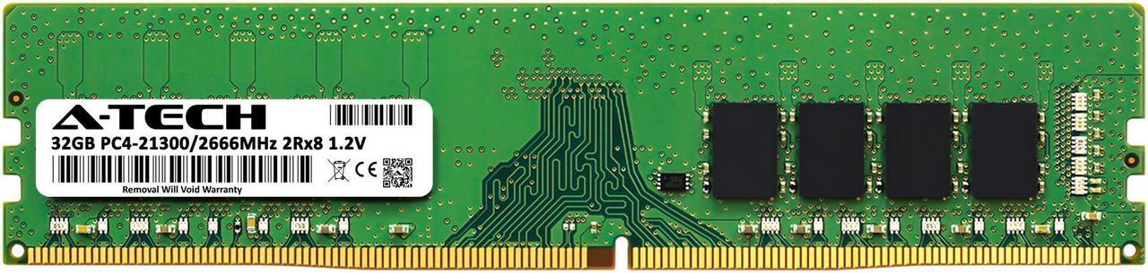 Alt view image 2 of 6 - 32GB RAM Replacement for Crucial CT2K32G4DFD8266, CT32G4DFD8266 | DDR4 2666MHz PC4-21300 DIMM 2Rx8 Desktop Memory