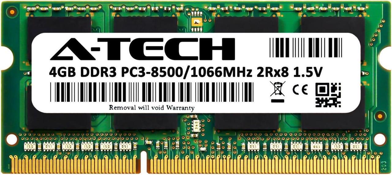 Alt view image 2 of 6 - 4GB RAM Replacement for Crucial CT2K4G3S1067M, CT2K4G3S1067M/AGE, CT2KIT51264BC1067, CT4G3S1067M, CT51264BC1067 | DDR3 1066MHz PC3-8500 SODIMM 2Rx8 Laptop Memory