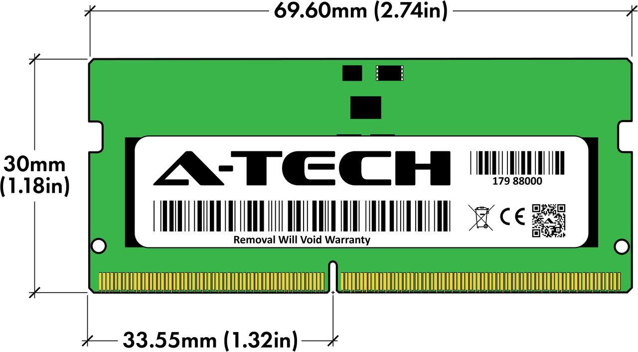 Alt view image 3 of 7 - A-Tech 32GB (4x8GB) DDR5 5200MHz SODIMM PC5-41600 Non-ECC Unbuffered CL42 1.1V 262-Pin SO-DIMM Laptop, Notebook, All-in-One Computer RAM Memory Upgrade Kit