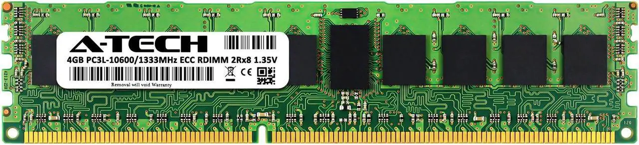 Alt view image 2 of 6 - 4GB RAM Replacement for Hynix HMT351R7AFR8A-H9, HMT351R7BFR8A-H9, HMT351R7CFR8A-H9, HMT351R7EFR8A-H9 | DDR3 1333MHz PC3L-10600 ECC RDIMM 2Rx8 Server Memory
