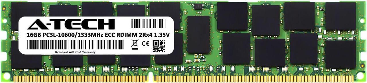Alt view image 2 of 6 - 16GB RAM Replacement for Dell A5008568, A5180173, A5816808, A6199967, A7130581, SNPHMNTFC/16G, SNPHMNTGC/16G, SNPMGY5TC/16GWS, SNPYXKF8C/16G | DDR3 1333MHz PC3L-10600 ECC RDIMM 2Rx4 Server Memory