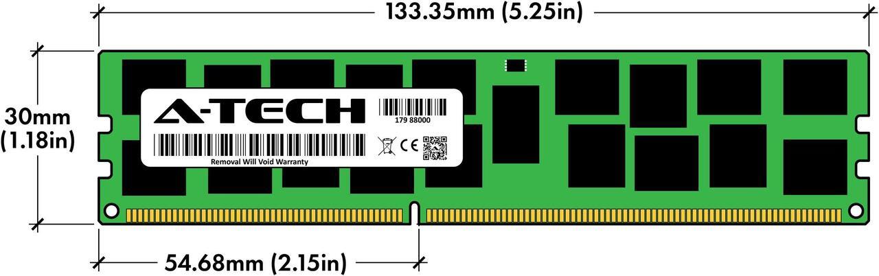 Alt view image 3 of 6 - 16GB RAM Replacement for Kingston KFJ-PM313/16G, KTH-PL313/16G, KTL-TS313/16G, KVR13R9D4/16, KVR13R9D4/16I, KVR13R9D4K3/48I | DDR3 1333MHz PC3-10600 ECC RDIMM 2Rx4 Server Memory