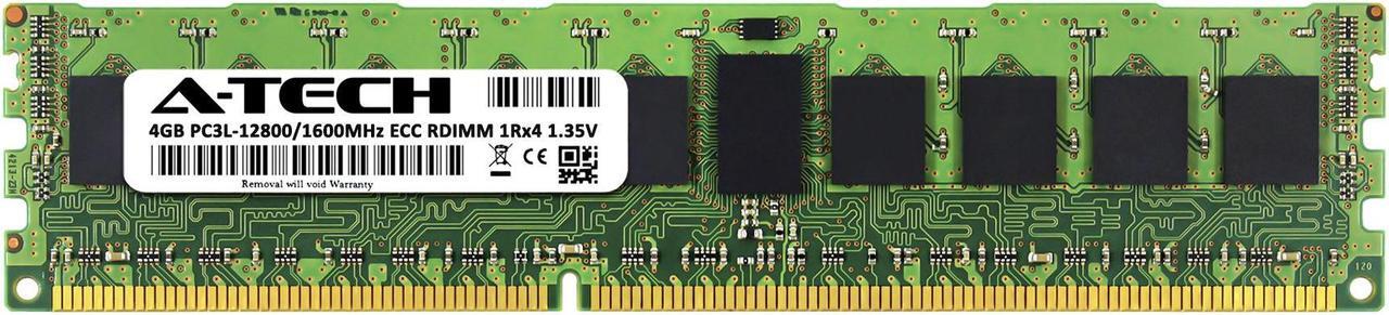 Alt view image 2 of 6 - 4GB RAM Replacement for HP 713754-071, 713981-B21, 713981-S21, 715282-001, A2Z49AA | DDR3 1600MHz PC3L-12800 ECC RDIMM 1Rx4 Server Memory