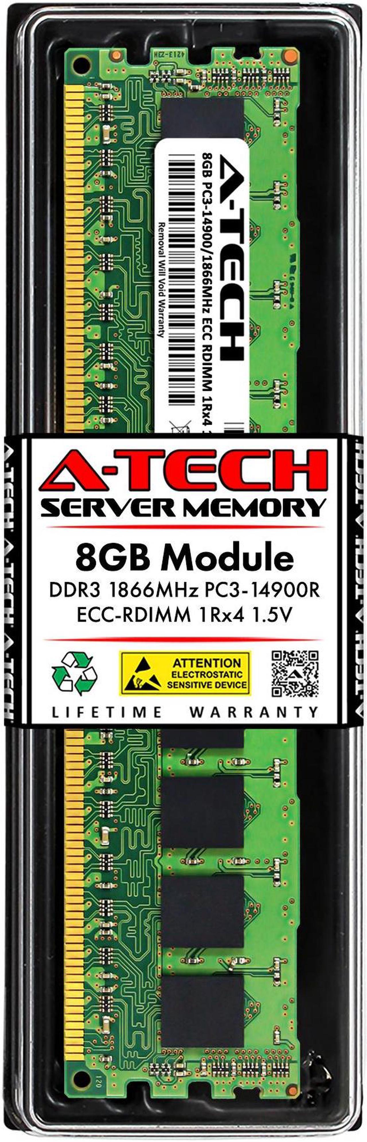 Main image of 8GB RAM Replacement for Kingston KTD-PE318/8G, KVR18R13S4/8, KVR18R13S4K3/24 | DDR3 1866MHz PC3-14900 ECC RDIMM 1Rx4 Server Memory