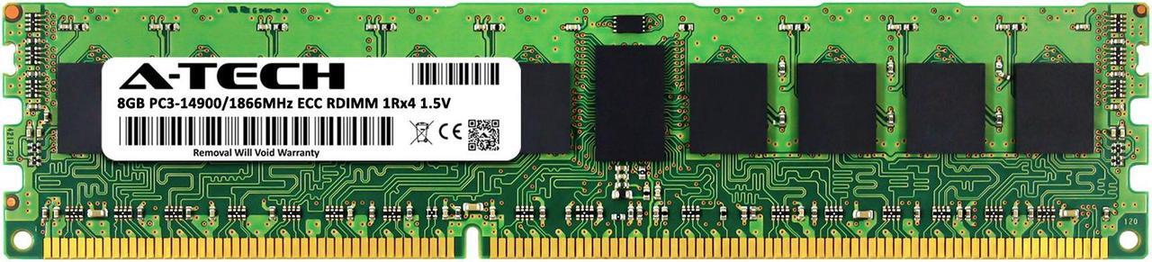 Alt view image 2 of 6 - 8GB RAM Replacement for Kingston KTD-PE318/8G, KVR18R13S4/8, KVR18R13S4K3/24 | DDR3 1866MHz PC3-14900 ECC RDIMM 1Rx4 Server Memory