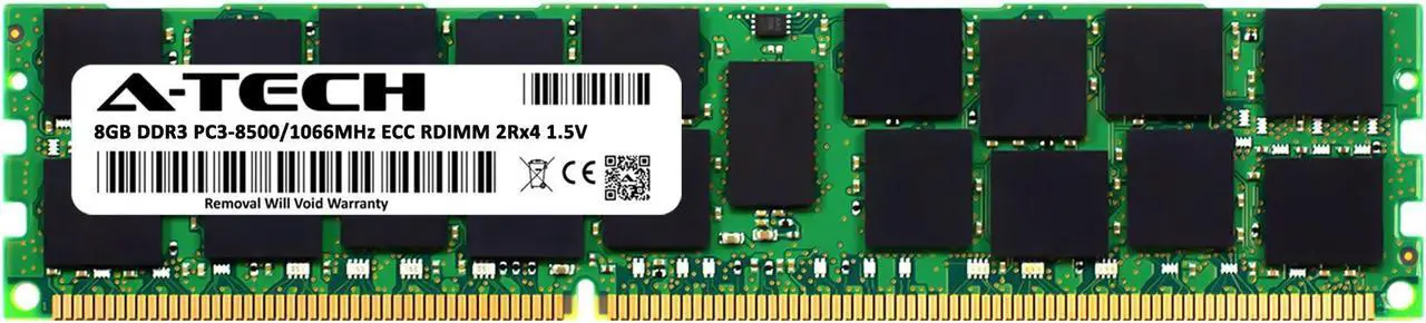 Alt view image 2 of 6 - 8GB RAM Replacement for Micron MT36JSZS1G72PY-1G1A1DD | DDR3 1066MHz PC3-8500 ECC RDIMM 2Rx4 Server Memory