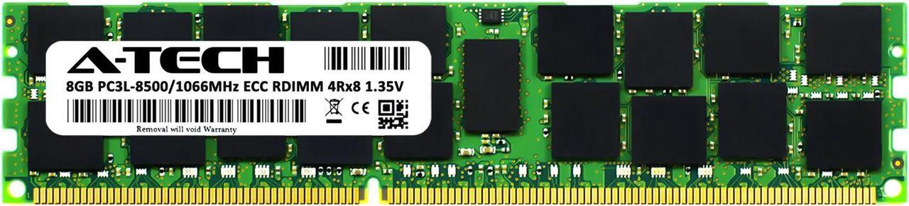 Alt view image 2 of 6 - 8GB RAM Replacement for IBM-Lenovo 46C7482, 47J0138, 49Y1381, 49Y1399, 49Y1417 | DDR3 1066MHz PC3L-8500 ECC RDIMM 4Rx8 Server Memory