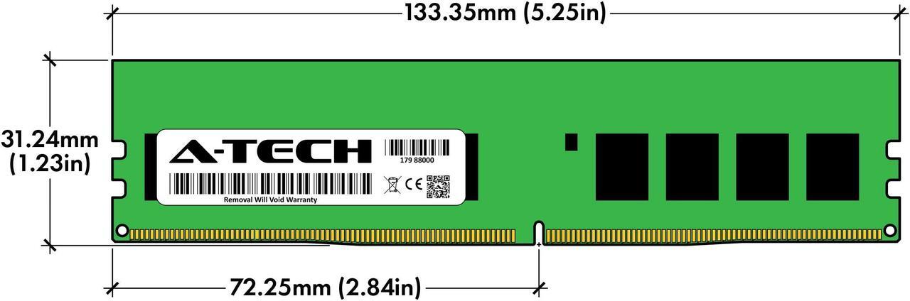 Alt view image 3 of 6 - 8GB RAM Replacement for Micron MTA9ASF1G72AZ-2G6E1 | DDR4 2666MHz PC4-21300 ECC UDIMM 1Rx8 Server Memory