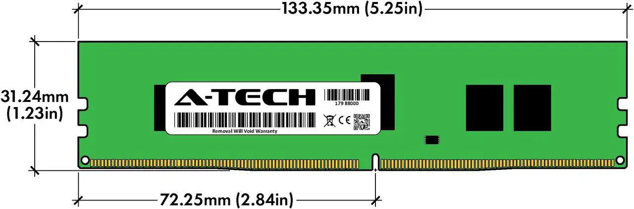 Alt view image 3 of 6 - 8GB RAM Replacement for HP 809080-091, 852545-001 | DDR4 2400MHz PC4-19200 ECC RDIMM 1Rx8 Server Memory
