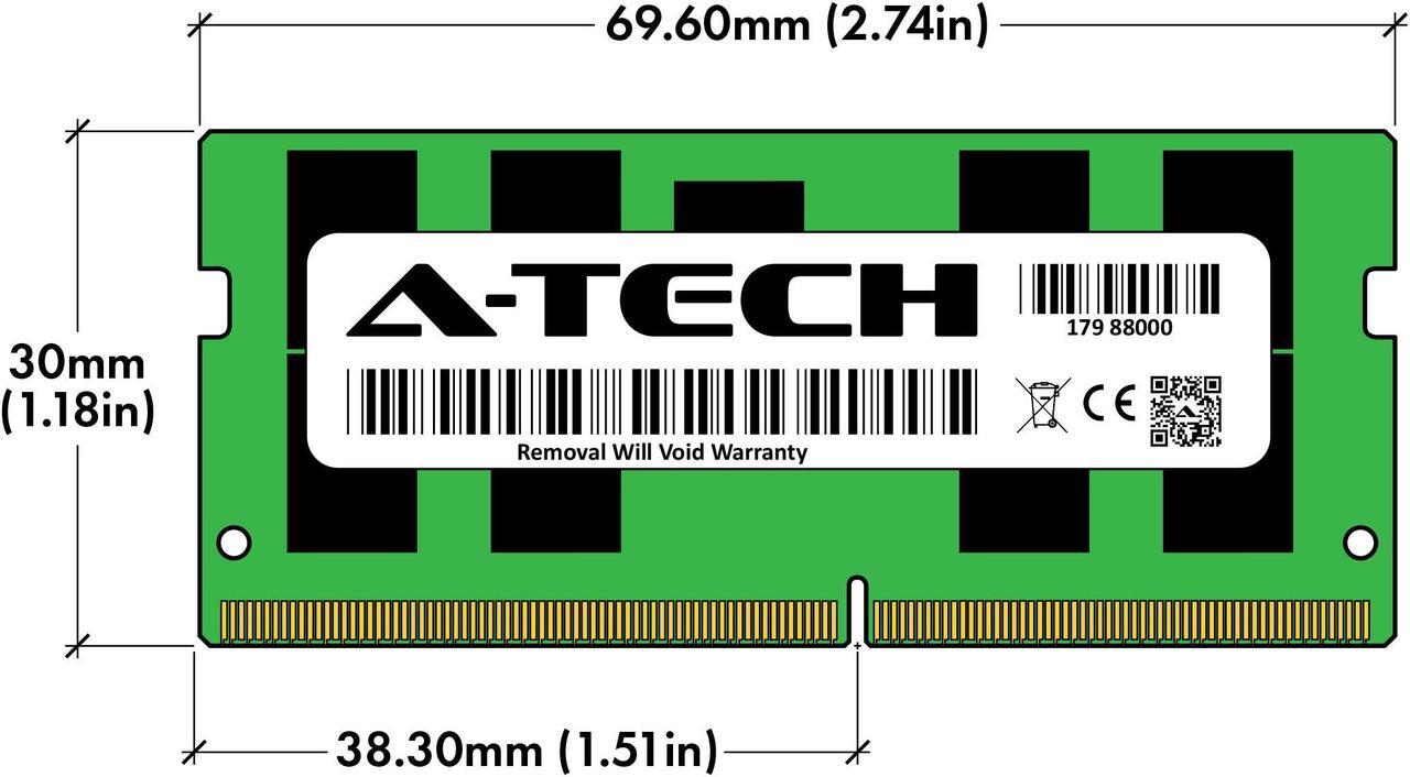 Alt view image 3 of 6 - A-Tech 32GB (2x16GB) DDR4 2666 MHz ECC SODIMM PC4-21300 ECC Unbuffered SO-DIMM 260-Pin 1.2V 2Rx8 Dual Rank RAM Memory Upgrade Kit for Microservers, Mobile Workstations, and NAS Servers