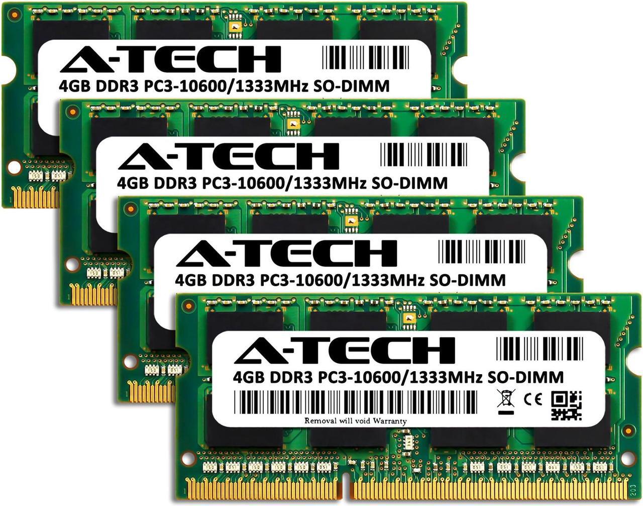 Alt view image 2 of 6 - A-Tech 16GB Kit (4x4GB) RAM for Apple iMac (Mid 2010, Mid/Late 2011) | DDR3 1333MHz PC3-10600 SODIMM 204-Pin Memory Upgrade