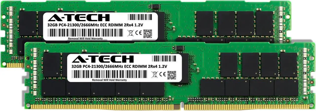 Alt view image 2 of 7 - A-Tech 64GB Kit (2x32GB) RAM for Apple iMac Pro (Late 2017) | DDR4 2666MHz PC4-21300 ECC RDIMM 288-Pin Memory Upgrade