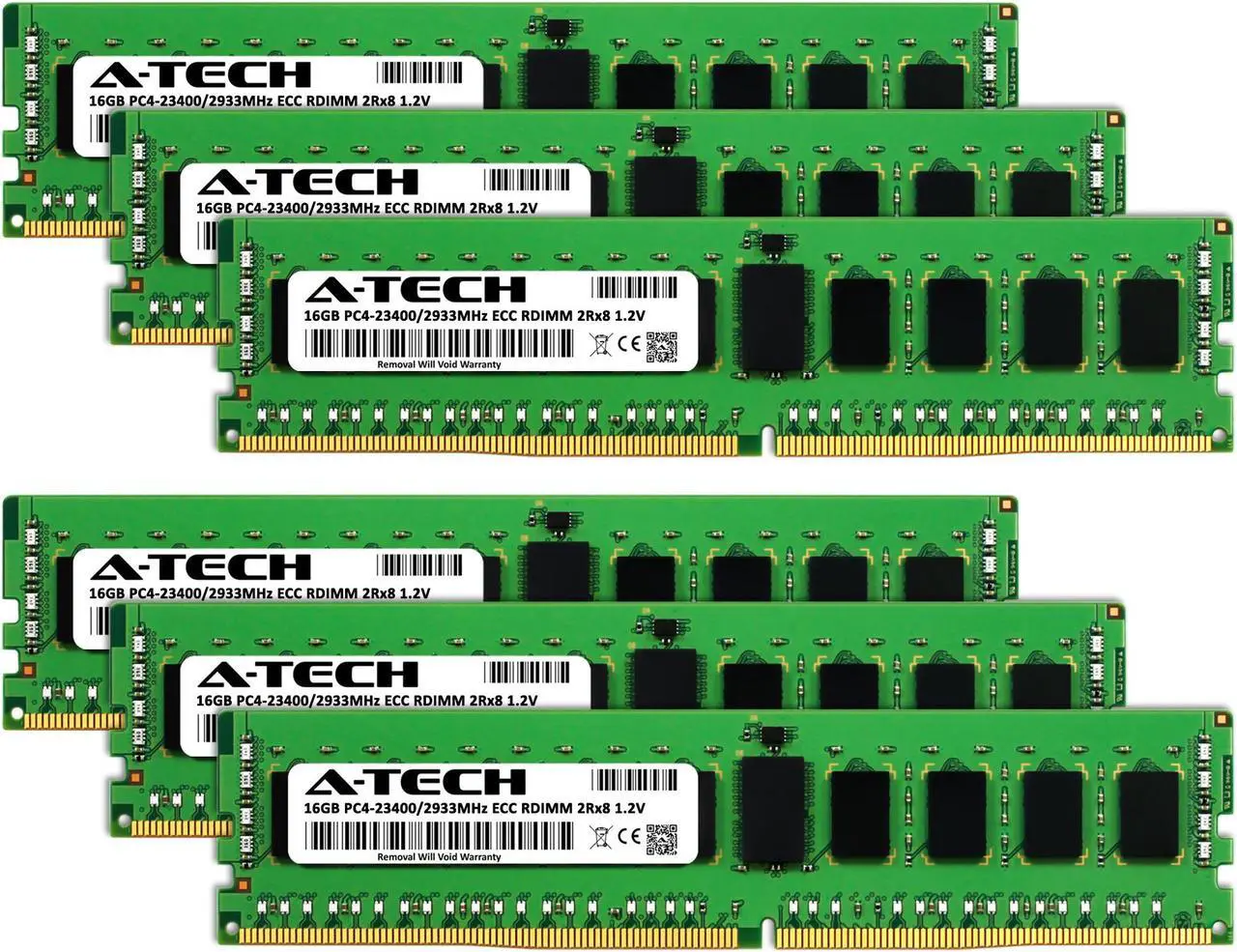 Alt view image 2 of 3 - A-Tech 96GB Kit (6x16GB) RAM for Apple Mac Pro (2019, 12-Core/16-Core/24-Core/28-Core, Rack & Tower) | DDR4 2933MHz PC4-23400 ECC RDIMM 288-Pin Memory Upgrade
