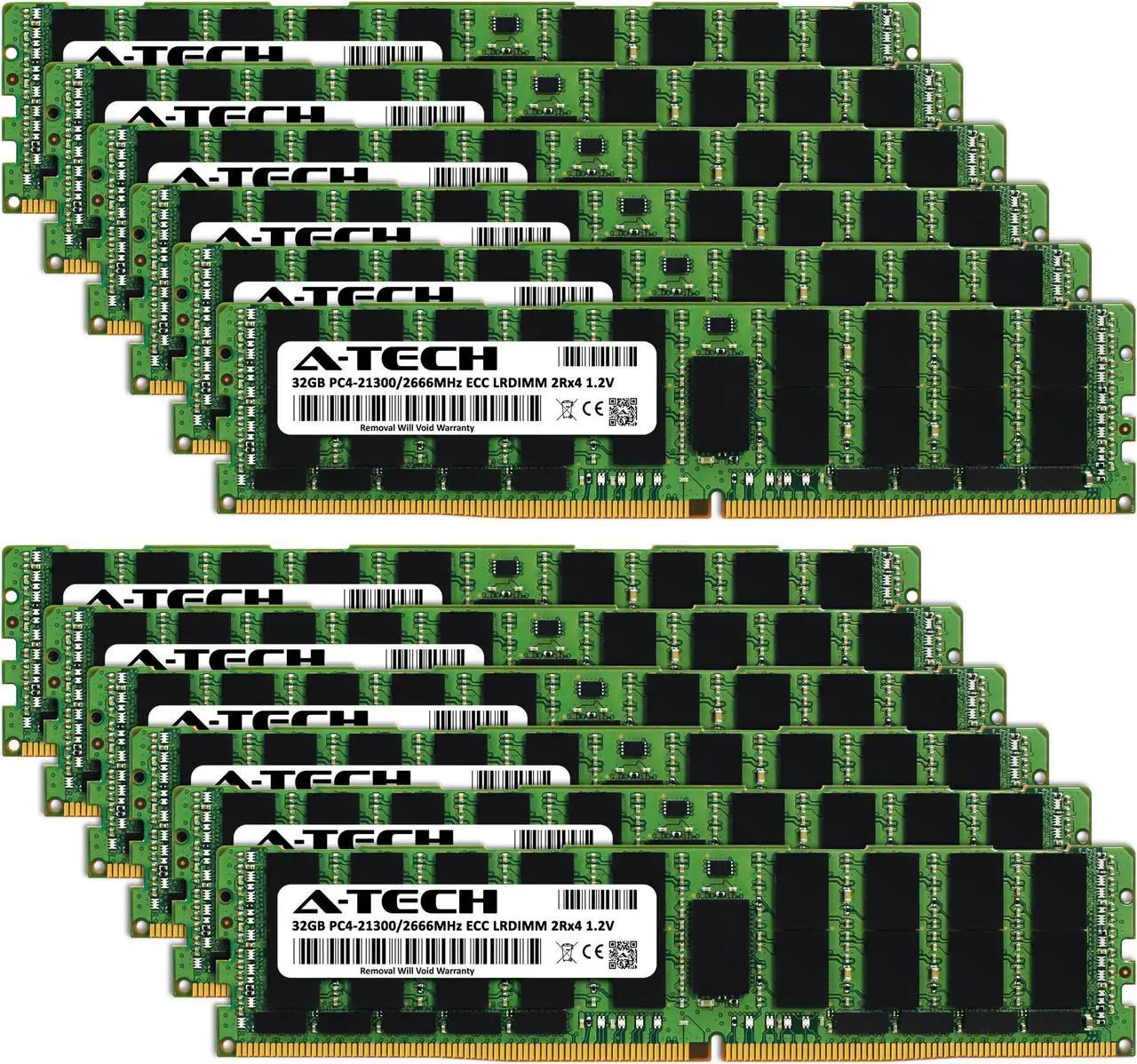 Alt view image 2 of 4 - A-Tech 384GB Kit (12x32GB) RAM for Apple Mac Pro (2019, 8-Core, Rack & Tower) | DDR4 2666/2667MHz PC4-21300 ECC LRDIMM 288-Pin Memory Upgrade