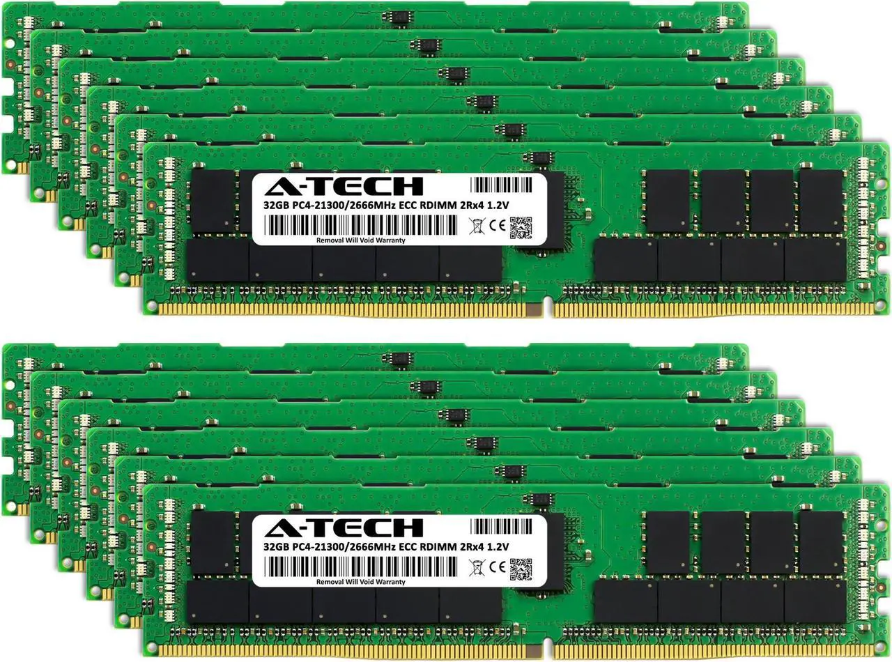 Alt view image 2 of 3 - A-Tech 384GB Kit (12x32GB) RAM for Apple Mac Pro (2019, 8-Core, Rack & Tower) | DDR4 2666/2667MHz PC4-21300 ECC RDIMM 288-Pin Memory Upgrade