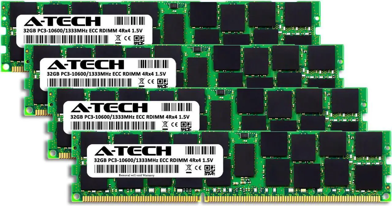 Alt view image 2 of 3 - A-Tech 128GB Kit (4x32GB) RAM for Apple Mac Pro (Late 2013, Cylinder) | DDR3 1333MHz PC3-10600 ECC RDIMM 240-Pin Memory Upgrade