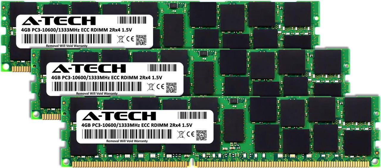 Alt view image 2 of 3 - A-Tech 12GB Kit (3x4GB) RAM for Apple Mac Pro (Mid 2010, 6-Core/12-Core & Mid 2012, 6-Core/12-Core) | DDR3 1333MHz PC3-10600 ECC RDIMM 240-Pin Memory Upgrade