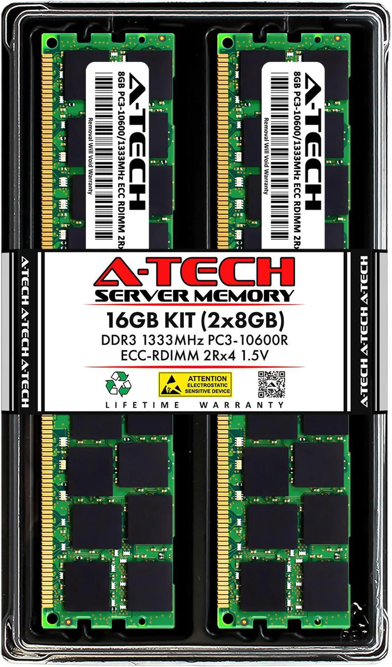 Main image of A-Tech 16GB Kit (2x8GB) RAM for Apple Mac Pro (Mid 2010, 6-Core/12-Core & Mid 2012, 6-Core/12-Core) | DDR3 1333MHz PC3-10600 ECC RDIMM 240-Pin Memory Upgrade