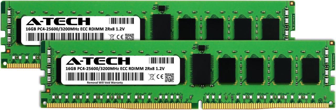 Alt view image 2 of 4 - A-Tech 32GB (2x16GB) 2Rx8 PC4-25600R DDR4 3200 MHz ECC RDIMM Registered DIMM 288-Pin Dual Rank x8 Server & Workstation RAM Memory Upgrade Kit