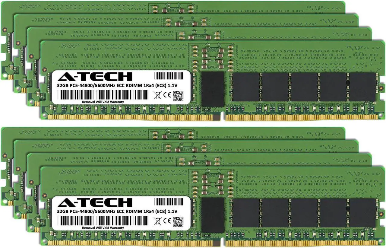 Alt view image 2 of 7 - A-Tech 256GB (8x32GB) 1Rx4 PC5-44800R DDR5 5600 MHz EC8 RDIMM ECC Registered DIMM 288-Pin Single Rank x4 Server & Workstation RAM Memory Upgrade Kit