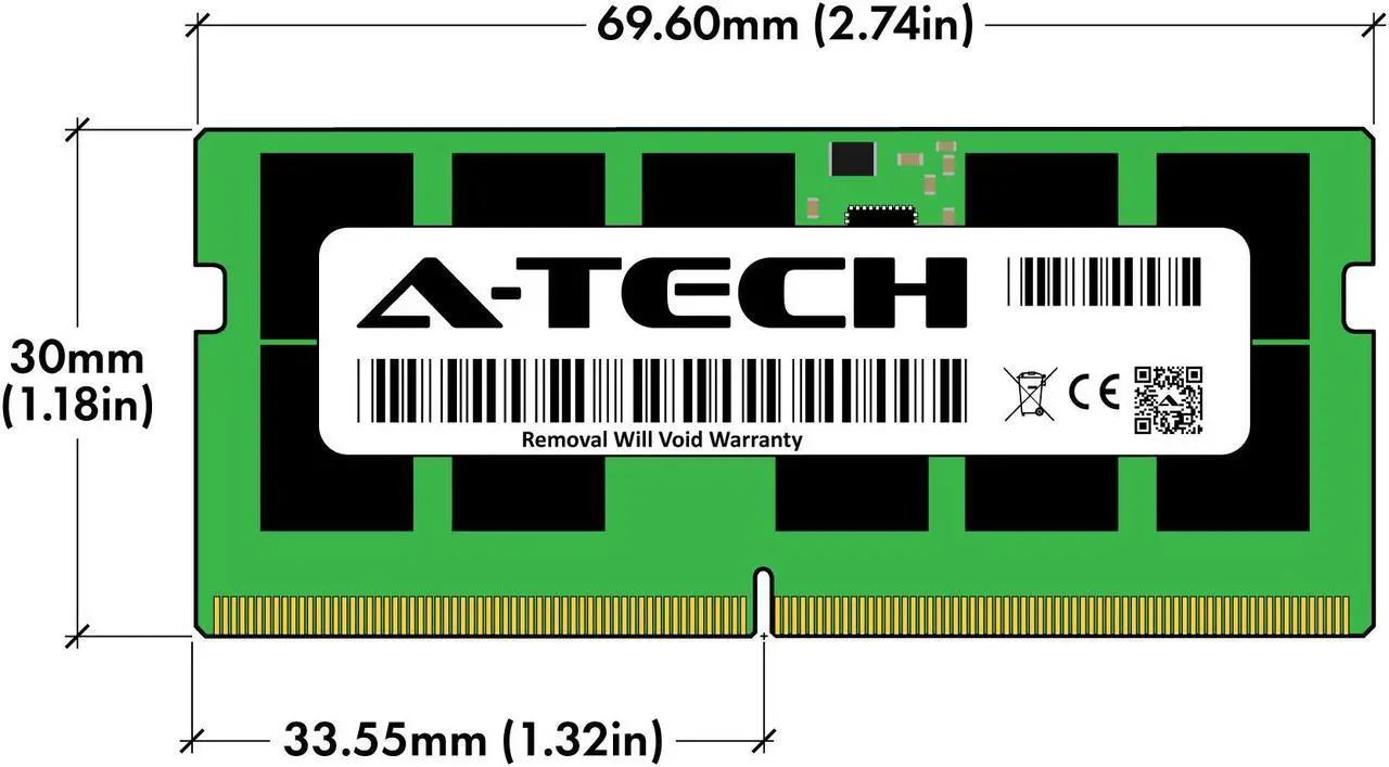 Alt view image 3 of 6 - A-Tech 64GB (2x32GB) DDR5 4800 MHz ECC SODIMM PC5-38400 ECC Unbuffered SO-DIMM 262-Pin 1.1V 2Rx8 Dual Rank RAM Memory Upgrade Kit for Microservers, Mobile Workstations, and NAS Servers