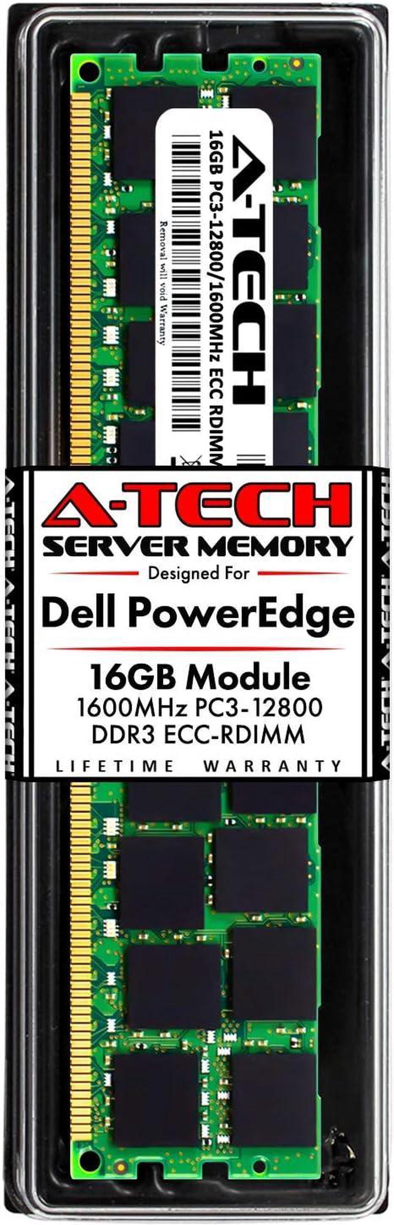 Main image of 16GB RAM for Dell PowerEdge R320, R420, R420xr, R520, R620, R720, R720xd, R820, R920 | 12th Gen. Rack Servers | DDR3 1600MHz ECC RDIMM PC3-12800 2Rx4 1.5V Registered DIMM Server Memory Module