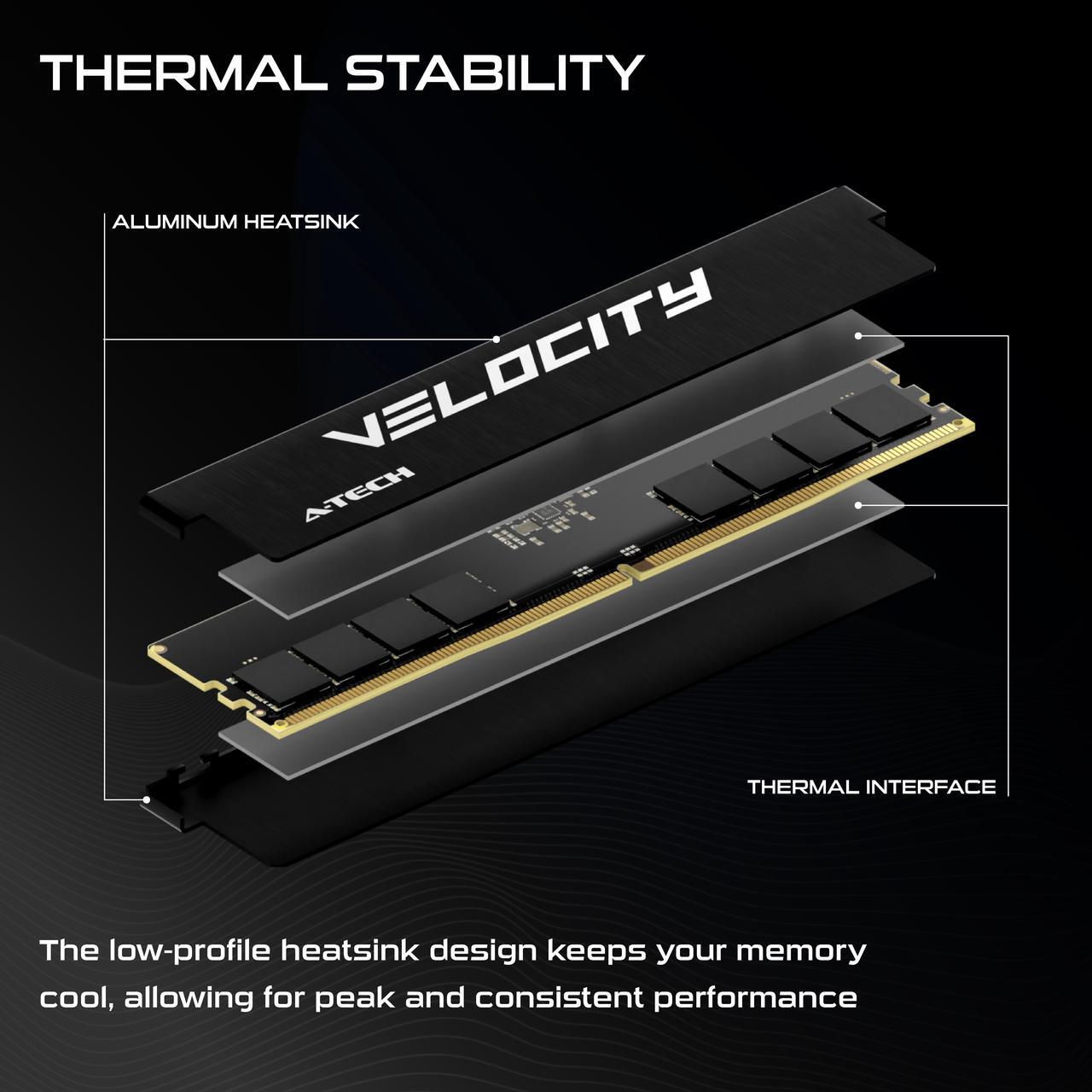Alt view image 3 of 6 - A-Tech Velocity 32GB (2x16GB) DDR5 5600MHz (PC5-44800) CL46 XMP 3.0 UDIMM 1.1V Non-ECC DIMM 288-Pin Desktop PC Gaming Memory RAM Kit - Black (AV2K16G5D56X)