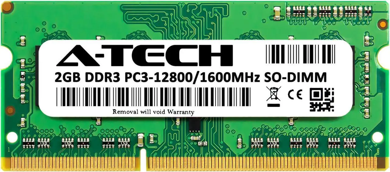 Alt view image 2 of 6 - A-Tech 2GB DDR3 1600MHz SODIMM PC3-12800 CL11 Non-ECC Unbuffered 204-Pin SO-DIMM Notebook Laptop RAM Memory Upgrade Module