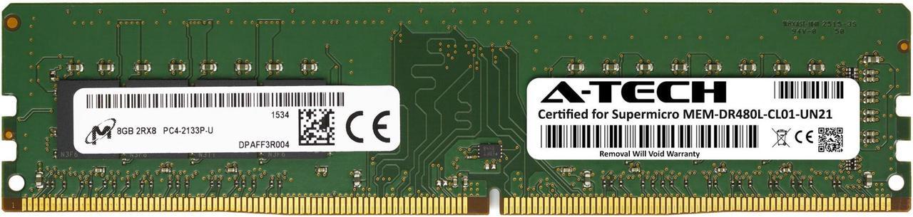 Main image of Supermicro Certified MEM-DR480L-CL01-UN21 | Micron 8GB PC4-17000 DDR4 2133MHz 2Rx8 Non-ECC DIMM 288-Pin Desktop Memory RAM