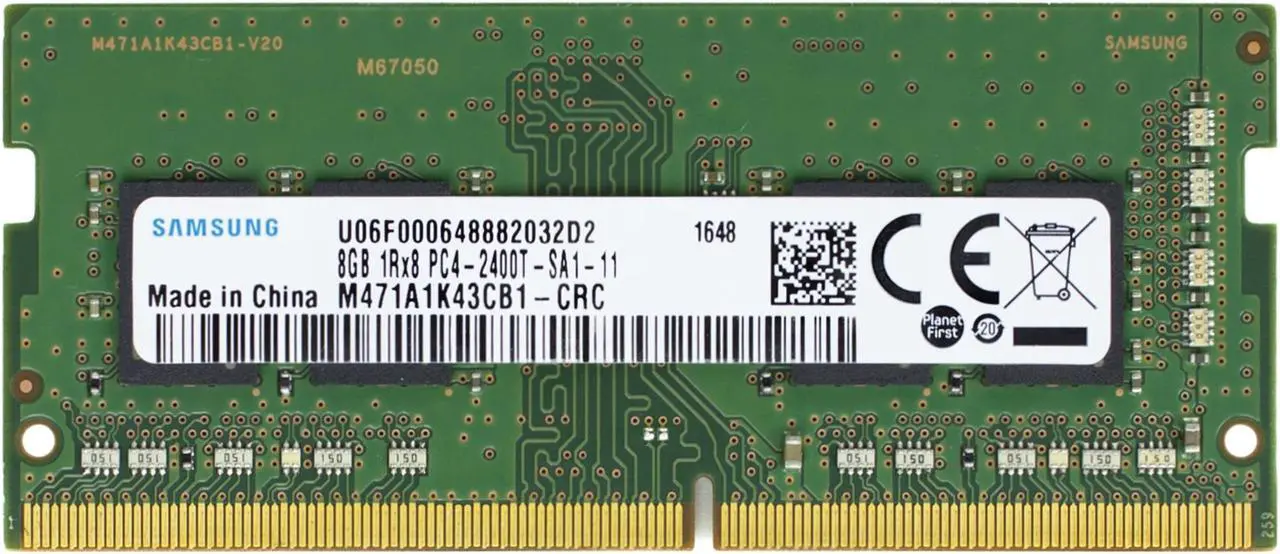 Alt view image 2 of 2 - Supermicro Certified MEM-DR480L-SL01-SO24 | Samsung M471A1K43CB1-CRC | 8GB PC4-19200 DDR4 2400MHz 1Rx8 Non-ECC SODIMM 260-Pin Laptop Memory RAM