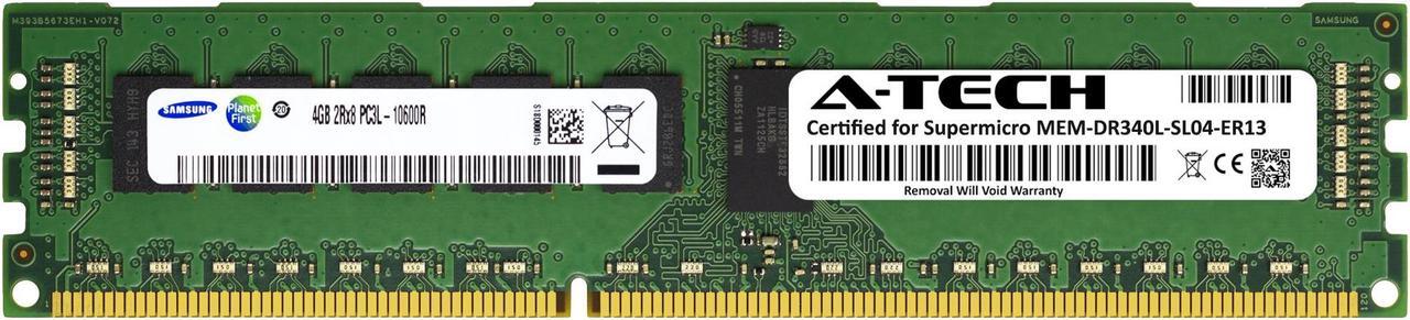 Main image of Supermicro Certified MEM-DR340L-SL04-ER13 | Samsung 4GB PC3-10600 DDR3 1333MHz 2Rx8 Dual Rank ECC RDIMM Registered 240-Pin Server Memory RAM