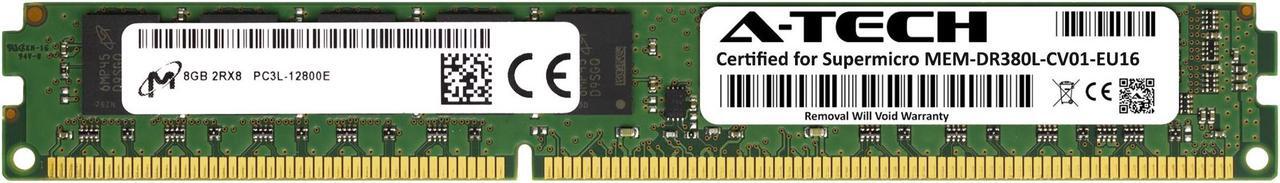 Main image of Supermicro Certified MEM-DR380L-CV01-EU16 | Micron 8GB PC3-12800 DDR3 1600MHz 2Rx8 Dual Rank ECC Unbuffered UDIMM 240-Pin Server Memory RAM