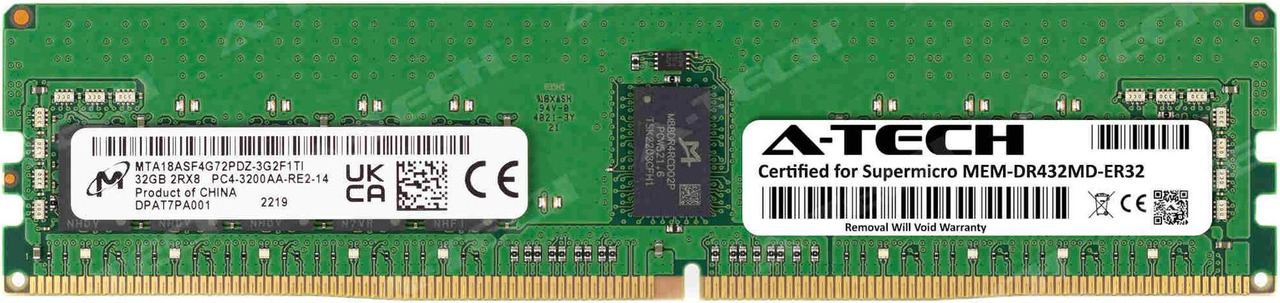 Supermicro Certified MEM-DR432MD-ER32 | Micron MTA18ASF4G72PDZ-3G2F1 ...