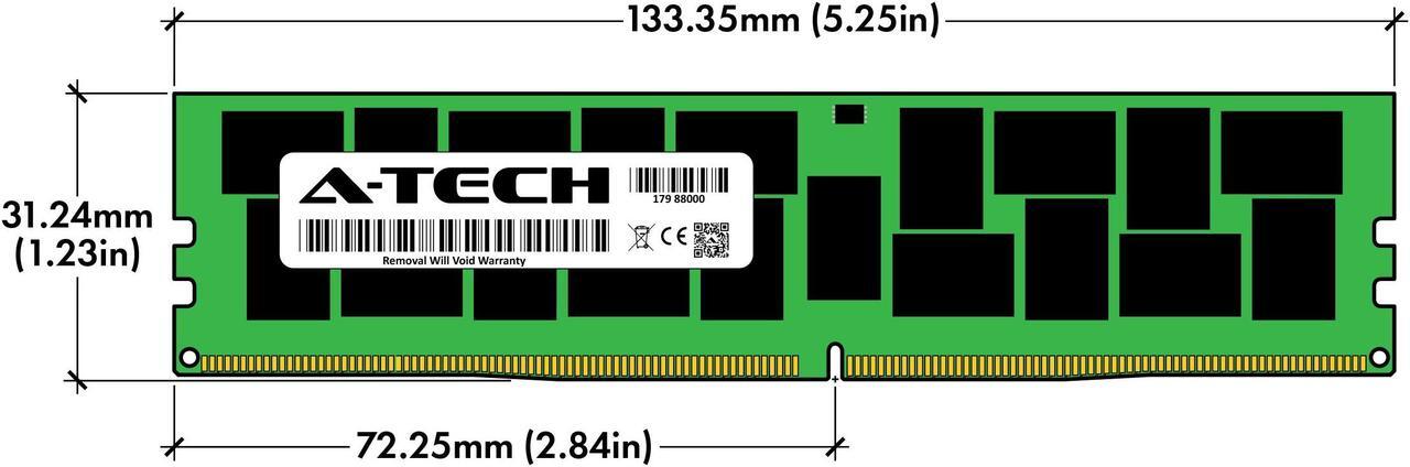 Alt view image 3 of 6 - 128GB RAM Replacement for Micron MTA144ASQ16G72LSZ-2S6G1QG | DDR4 2666MHz PC4-21300 ECC LRDIMM 2S4Rx4 (8Rx4 3DS/TSV) Server Memory