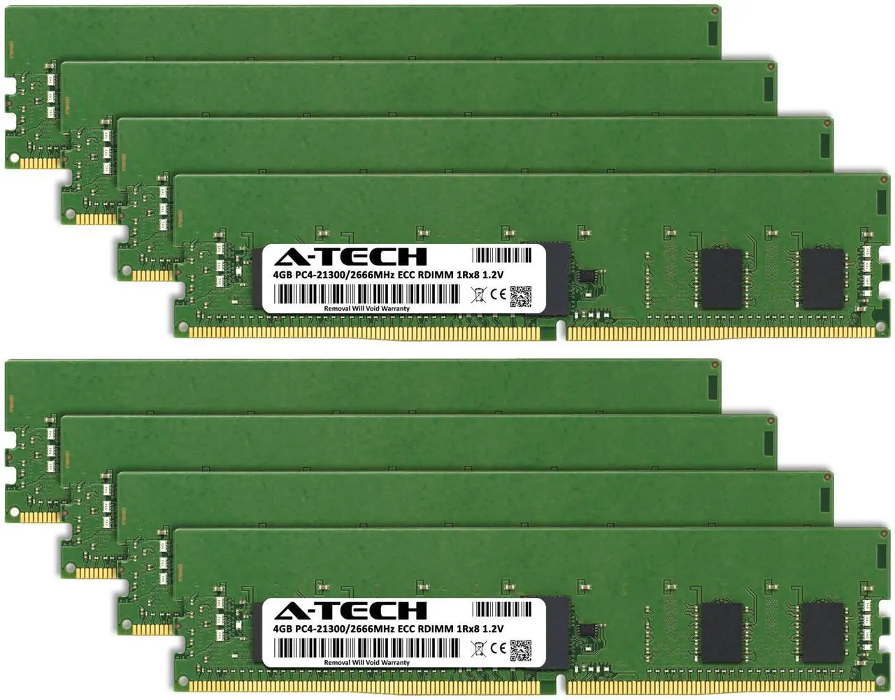 Alt view image 2 of 7 - A-Tech 32GB (8x4GB) 1Rx8 PC4-21300R DDR4 2666 MHz ECC RDIMM Registered DIMM 288-Pin Single Rank x8 Server & Workstation RAM Memory Upgrade Kit