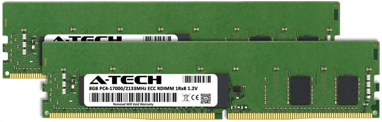 Alt view image 2 of 7 - A-Tech 16GB (2x8GB) 1Rx8 PC4-17000R DDR4 2133 MHz ECC RDIMM Registered DIMM 288-Pin Single Rank x8 Server & Workstation RAM Memory Upgrade Kit
