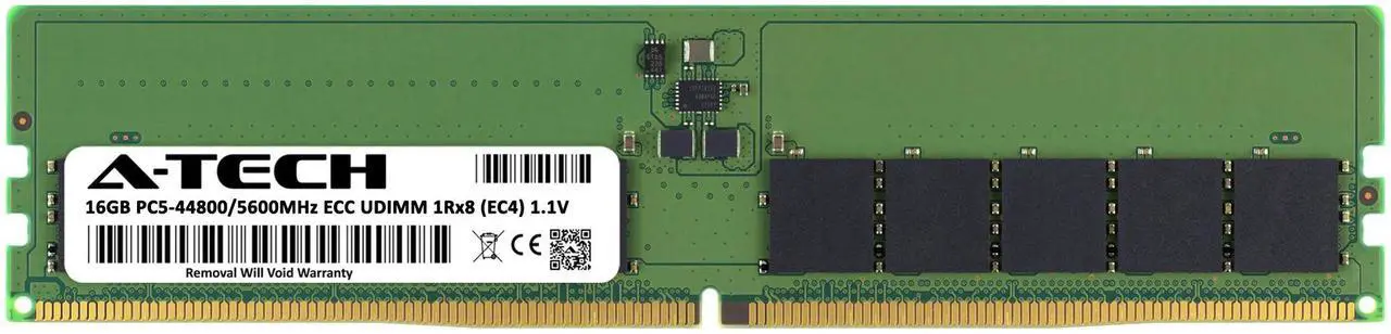 Alt view image 2 of 6 - A-Tech 16GB 1Rx8 PC5-44800E DDR5 PC5-44800 MHz ECC UDIMM Unbuffered DIMM 288-Pin Single Rank x8 Server & Workstation RAM Memory Upgrade Module
