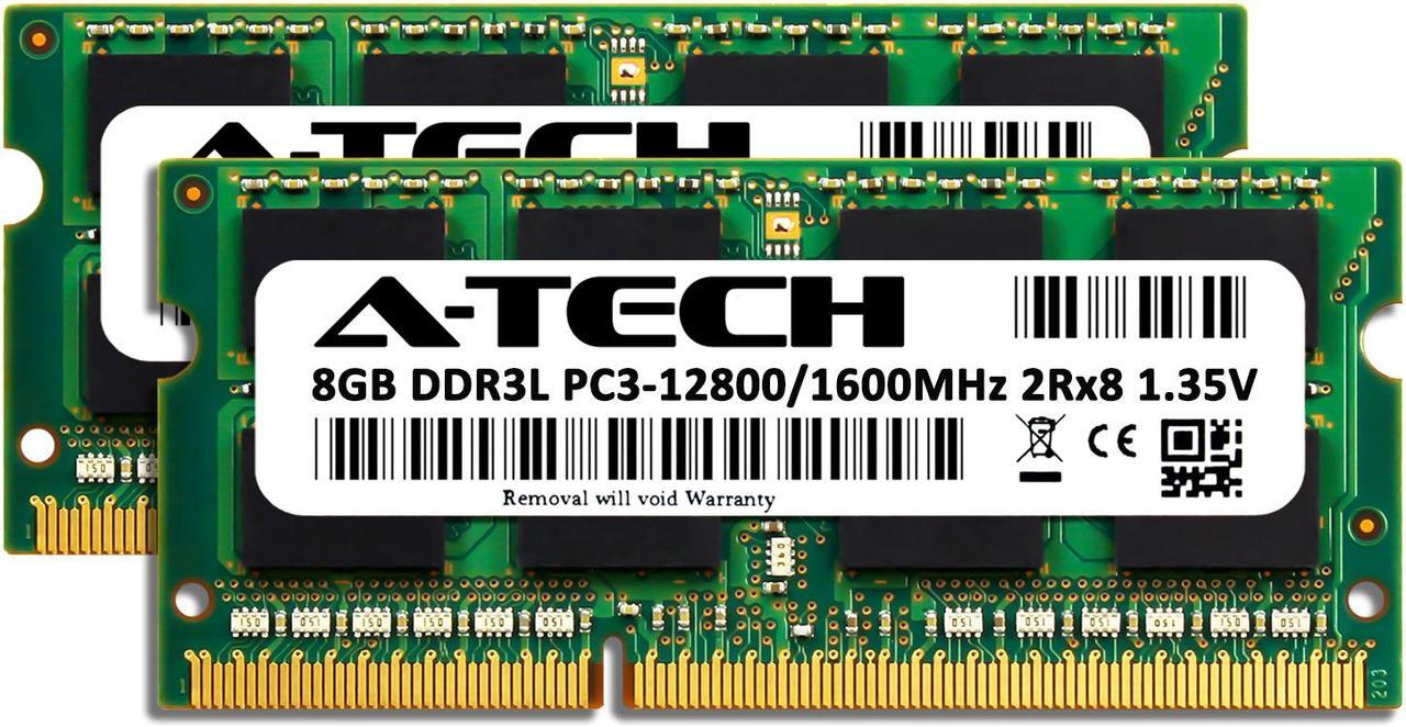 Alt view image 2 of 7 - A-Tech 16GB (2x8GB) DDR3 / DDR3L 1600MHz SODIMM PC3L-12800 2Rx8 1.35V CL11 Non-ECC Unbuffered 204-Pin SO-DIMM Notebook Laptop RAM Memory Upgrade Kit